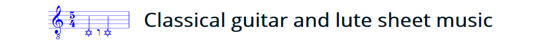 Classical guitar and lute sheet music